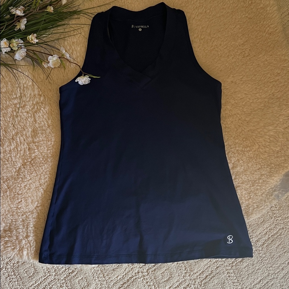 Women's Navy V-Neck Athletic Tank Top